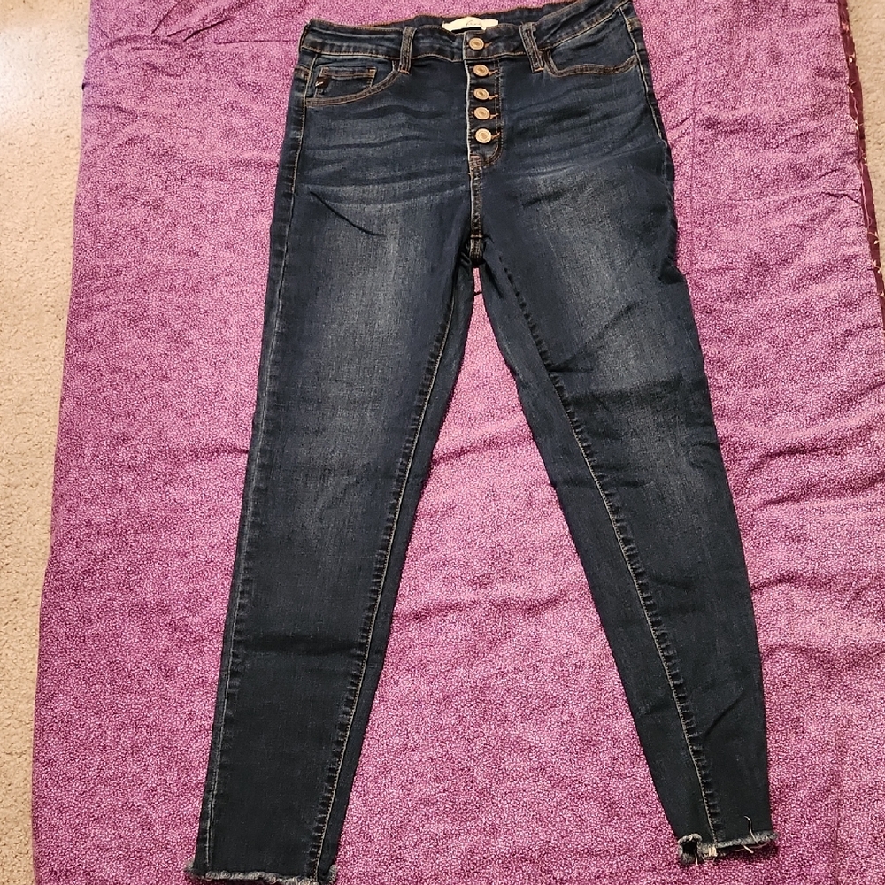 Kancan Dark Wash High-Rise Button-Fly Women’s Jeans